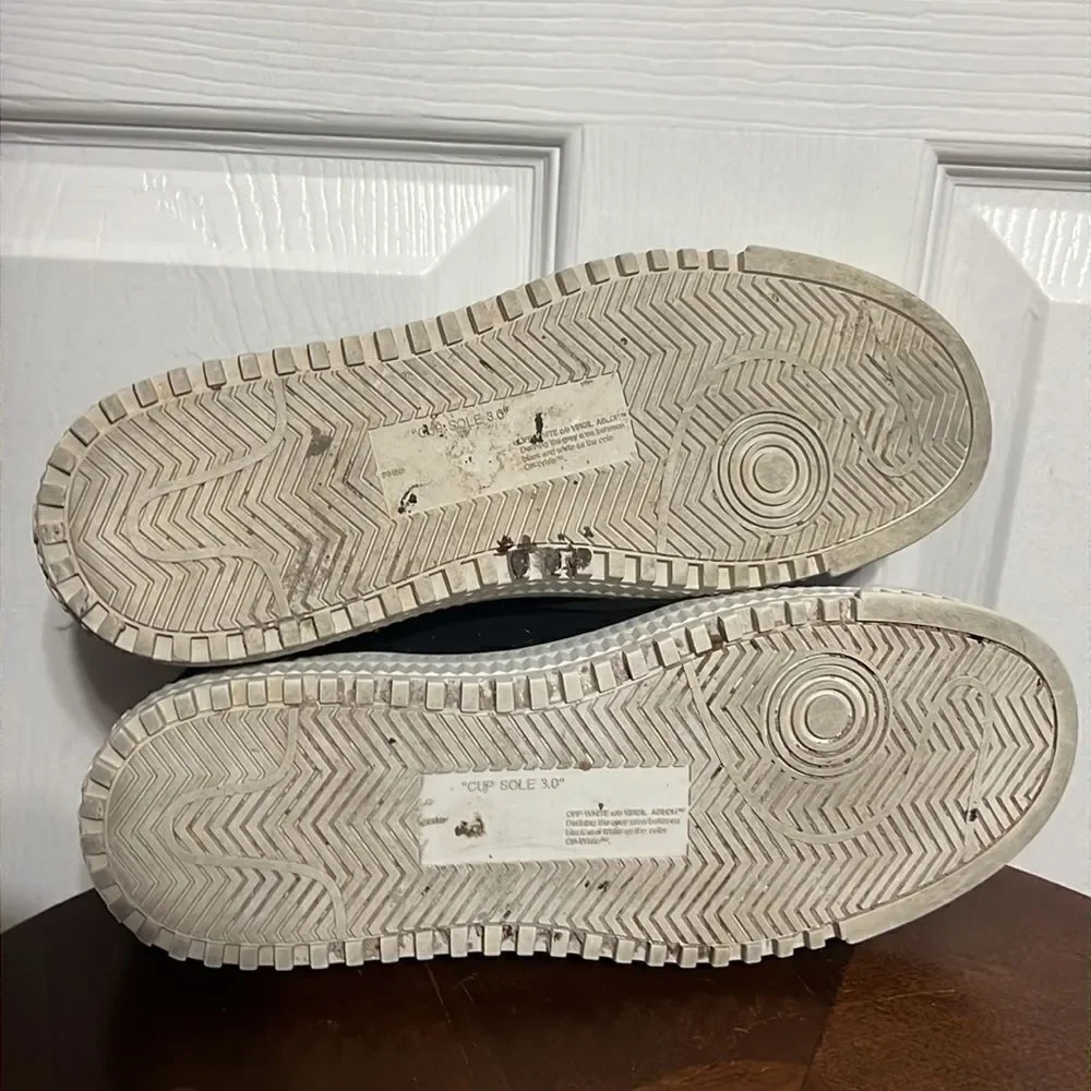 🔥 Off-White Virgil Abloh Arrow Women's Sneakers Sz 36 EU / 6 US Black White EUC
